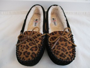 leopard moccasin slippers