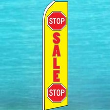 STOP SALE FLUTTER FLAG Tall Curved Top Advertising Feather Swooper Banner Sign