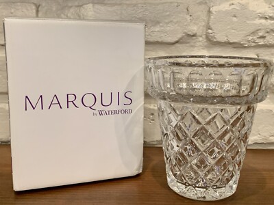 Waterford MARQUIS Crystal Diamond Cut Flower Pot Vase MINT | eBay