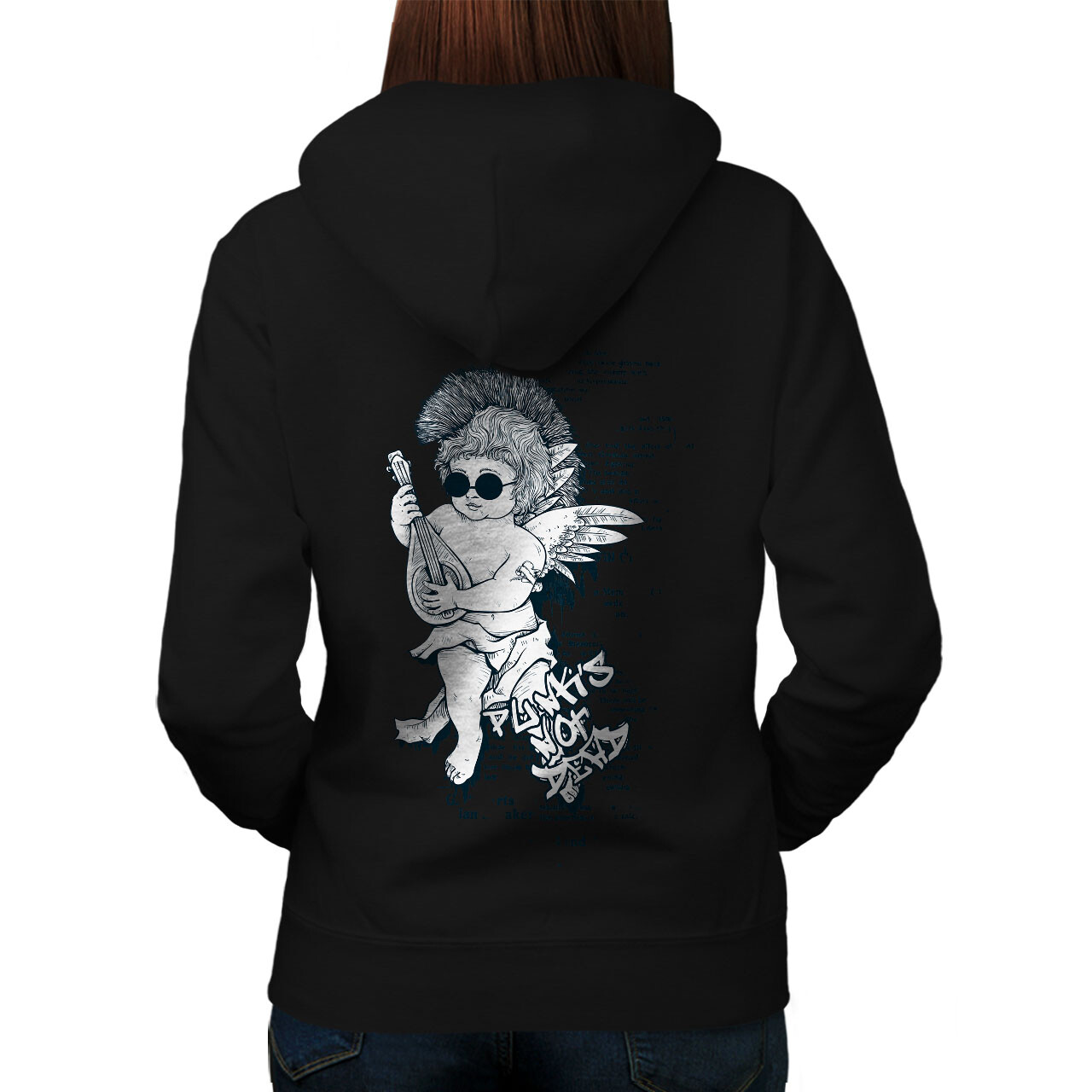 Wellcoda Angel Rock Song Music Crazy Womens Hoodie Back