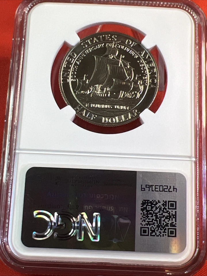:1992-D 50C Columbus Quincentenary Commemorative Half NGC MS70 Rare !!! - Image 3 of 4