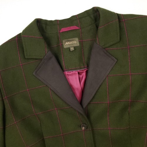 Chaqueta Blazer Musto Tweed 14 16 Mujer Abrigo Deportivo Hacking Verde Cuadros Ventana - Imagen 4 de 23