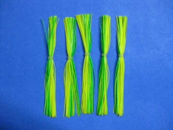 DW Lures 5pk Chartreuse/Orange Silicone Skirt Material For Spinnerbaits & Jigs