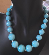 Baby Blue Bubblegum Necklace 12" with 3" extention