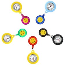 Silicone Nurse Watch FOB Clip On Cartoon Smile Stretchable Case Quartz Watch