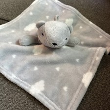 Starting Out Gray Teddy Bear Soft Lovey Security Blanket Rattle