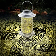 Hanging Solar Lantern, American Flag Light, Solar Lanterns Outdoor Waterproof, W