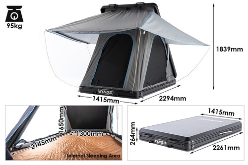 Grand Tourer Aluminium Roof Top Tent MKII Water Ingress Protection+ Icebox - Picture 2 of 12