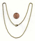 VINTAGE SOLID BRASS 1.5mm. WIDE TWISTED FOX TAIL CHAIN 18" NECKLACE CH102