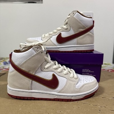 Size 8.5 - Nike Dunk SB High Sail Team Crimson CV9499-100