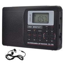 Black Digital Radio LCD Display FM/AM/SW/MW Full Frequency Receiver CS-106