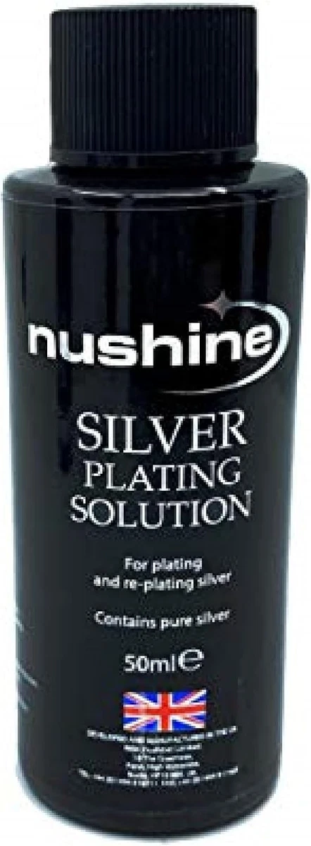 Nushine Silver Plating Solution 50ml permanently plate PURE SILVER onto worn....