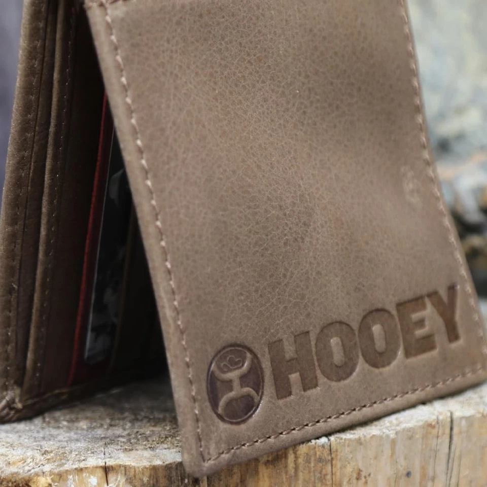 Мужской кожаный бумажник двойного сложения (руки вверх - принт Nomad) - Изображение 4 из 4