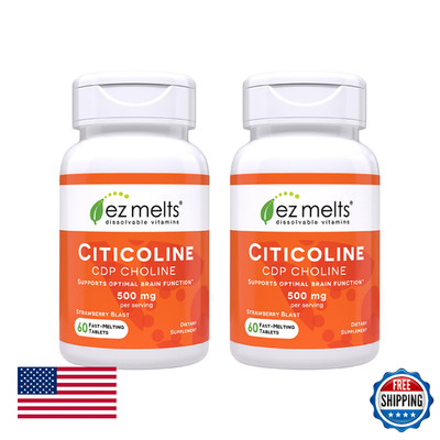 EZ Melts Citicoline Brain Support Supplement Strawberry Blast 120 Dissolvable Ta