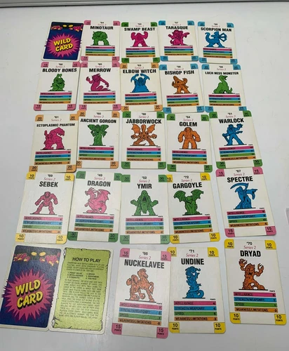 Monster In My Pocket Battle Cards x 22 x  2 Wild Cards Rules x 1