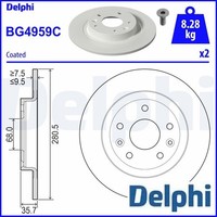 2X Bremsscheibe Delphi BG4959C 2 Bremsscheiben Hinterachse Hinten FüR Mazda