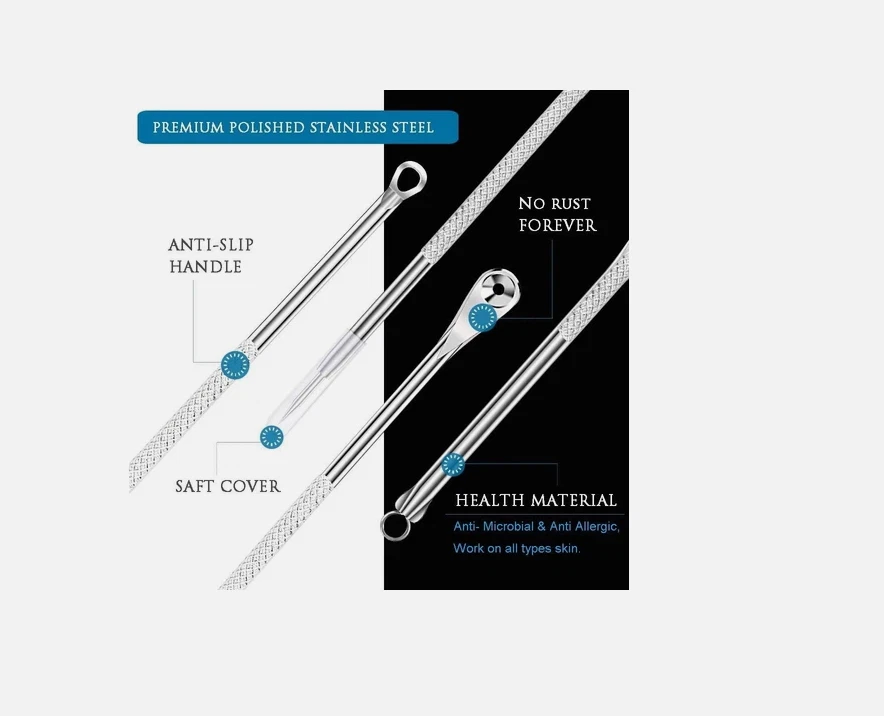 Pimple Popper Tool Kit, Blackhead Remover Comedone Extractor for Acne - Image 3 of 4