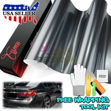ESSMO PET Super Gloss Metallic Shadow Gray Vehicle Vinyl Wrap Decal Like Paint