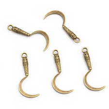 20Pcs 30X11Mm Death Sickle Charms Pendant Bronze Antique Gold Silver Color DIY J