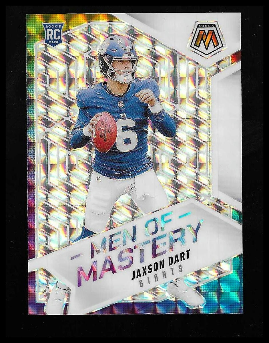 2025 Panini Mosaic - Men of Mastery Jaxson Dart #20 Silver Mosaic (RC)