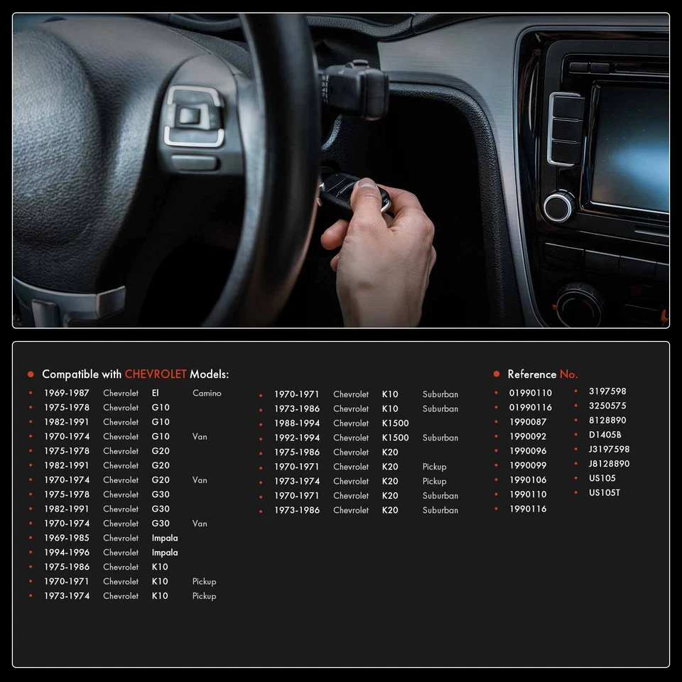 Interruptor de encendido para camioneta Chevrolet Impala K10 K10 Suburban K20 G10 G30 G20 Foto 2 de 4