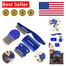 Comprehensive 4-Piece Grooming Set - Stainless Steel Flea and Hair Remover Combs