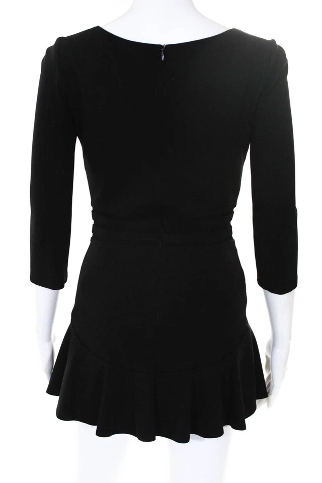 Vestido tess ERIN erin fetherston feminino manga longa preto tamanho 0 10640700 - Imagem 3 de 4