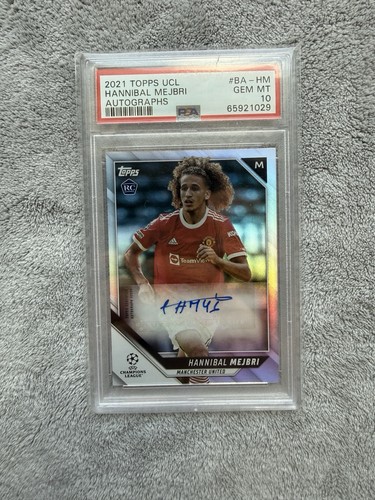 HANNIBAL MEJBRI Autograph Rookie 2021 Topps Auto Manchester PSA 10 #BA-HM
