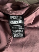 Victoria's Secret Pink Ultimate Leggings Size Large Pink striped Zip Pocket
