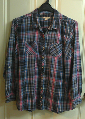 CB Established 1962 Plaid LS Button Up Shirt Women's Size 1X