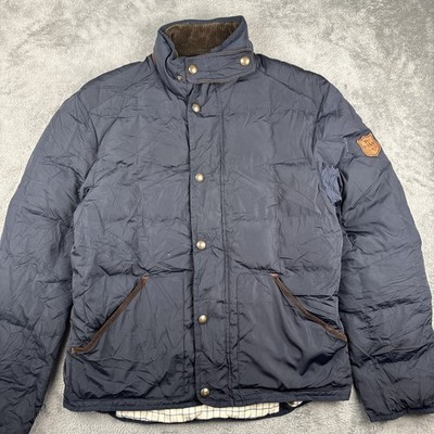 Polo Ralph Lauren Daunen Puffer Jacke Cord Tartan Jagd Blau Herren Medium