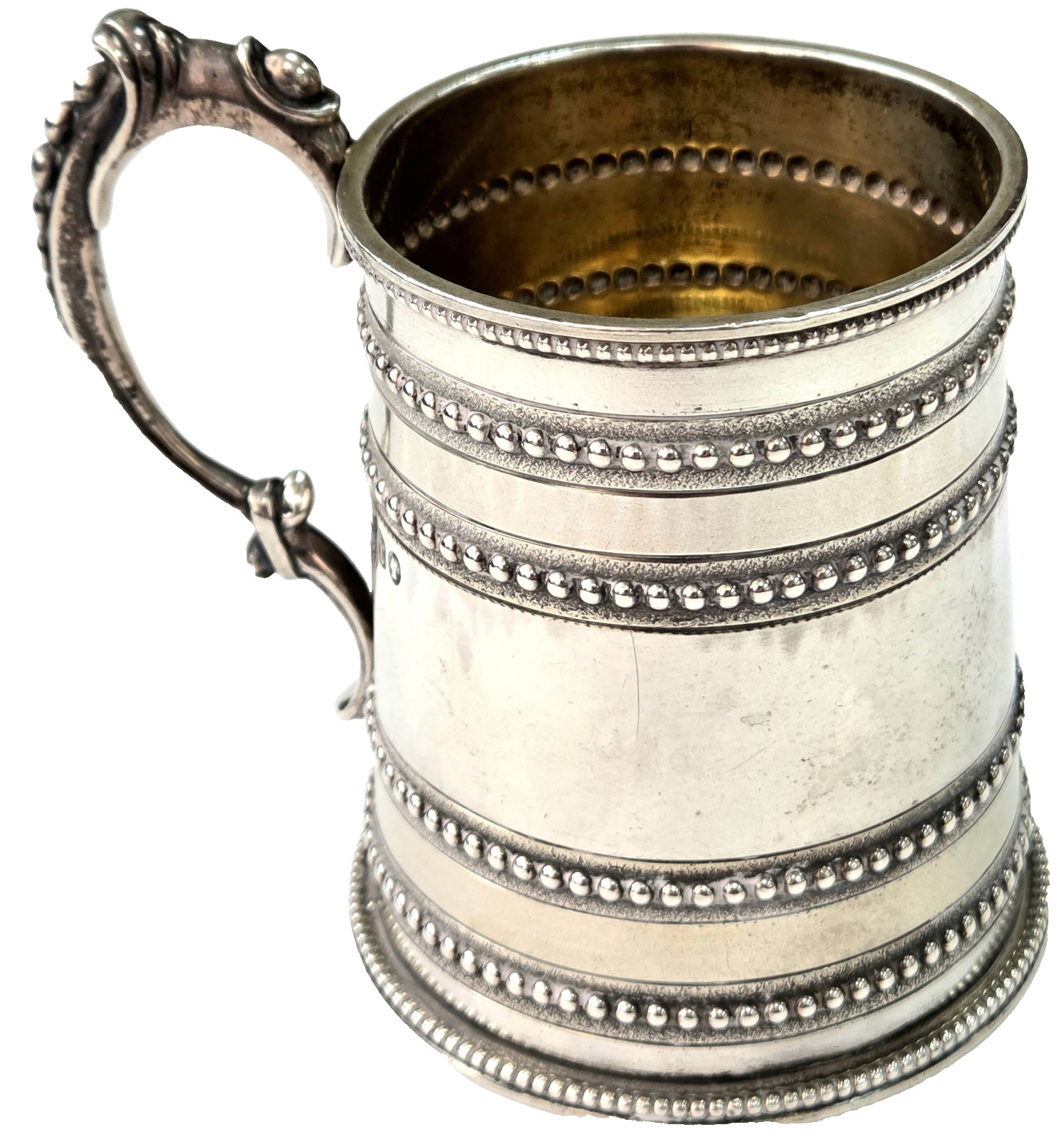 Antique English Victorian Sterling Silver Mug Johnson & Walker London 1872