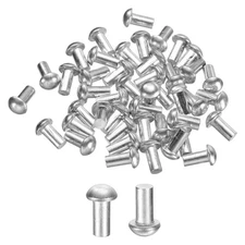 30Pcs Brazier Head Solid Aluminum Rivets, M4 x 8mm Tubular Rivets