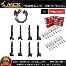 8x Igniton Coil & 16x Motorcraft Spark Plug & Wire for Ford F150 F350 F250