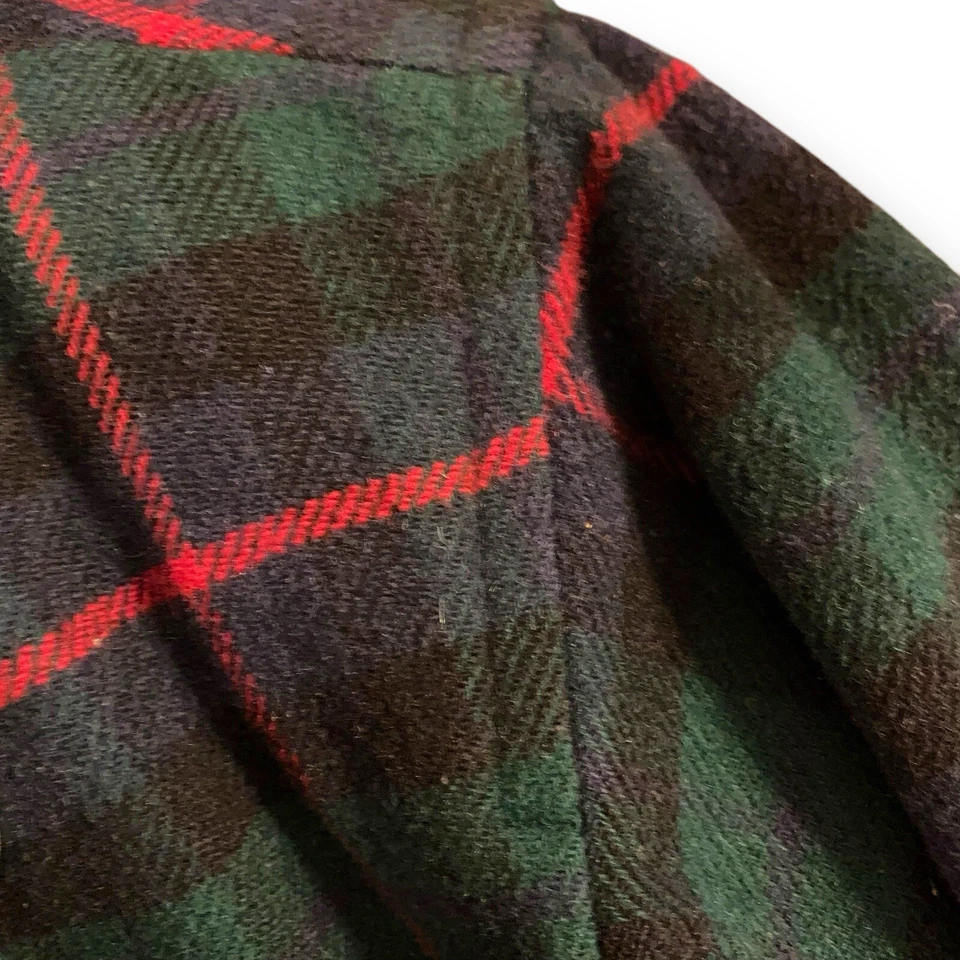 Винтажный Eddie Bauer спортивная парка гороха пальто маленький S синий зеленый красный клетку шерсти переключатель - Изображение 4 из 4