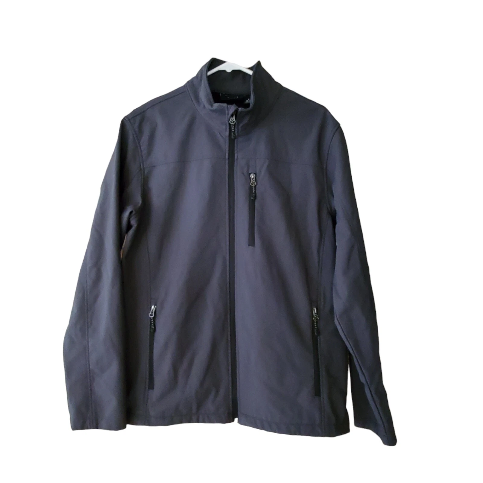 Swiss Tech Full Zip Gray Micro Fleece Lined Softshell Coat Men's Size Medium