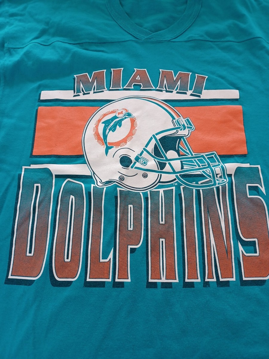 Vintage 80s Logo 7 Miami Dolphins T-Shirt XL VTG USA V-Neck Vintage 80s Logo 7 Miami Dolphins T-Shirt XL VTG USA V-Neck