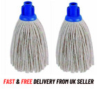 2x Cotton Floor Mop Heads Handle Blue Replacement Heavy Duty Cleaning Kitchen