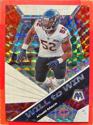 Khalil Mack ~ 2020 Panini Mosaic ~ Silver Mosaic Prizm #WW10 Will to Win