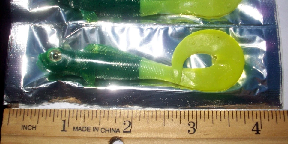 Señuelos de pesca de lubina 10ct EMERALD CHARTREUSE cola 5" SWIMBAIT GRUBS cebos de agua salada Foto 2 de 4