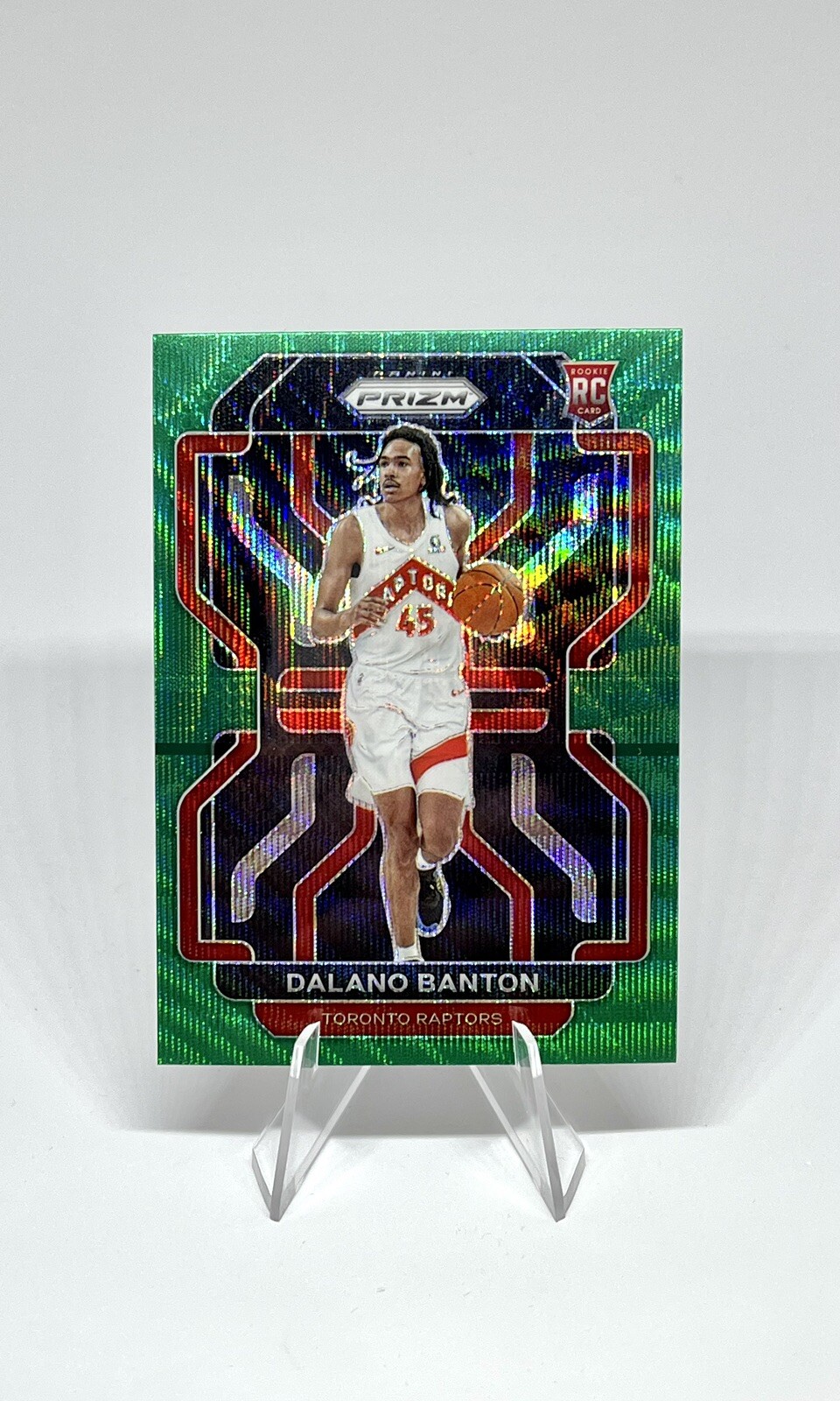 Dalano Banton 2021-22 Panini Prizm Green Wave Prizm #328 - Rookie Raptors