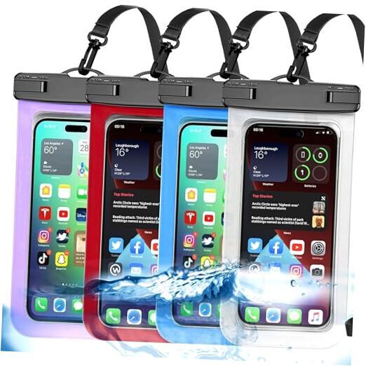 4 Pack Multicolor Universal Waterproof Multicolor 4B Pack,White,Blue,Red,purple