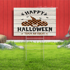 Happy Halloween Trick Or Treat Yard Signs with Stakes Lawn Decoration Props for