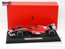 BBR 1:18 Ferrari SF-23 #16 Charles Leclerc Las Vegas GP 2023 1:18 w Leather Base