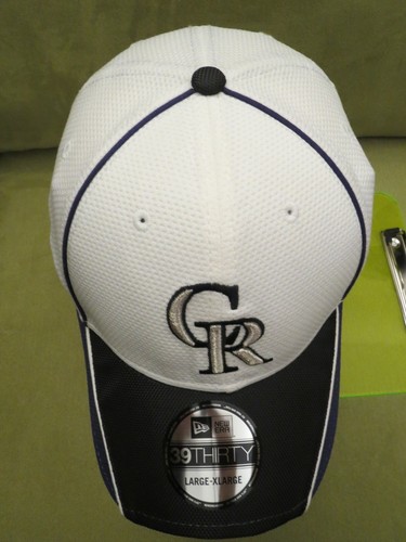 New Era Colo Rockies White Flex Fit Hat, Black Bill with Purple Edges, Size L/XL - Imagen 3 de 12
