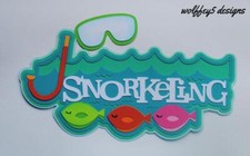 CRAFTECAFE snorkeling KID TITLE premade paper piecing scrapbook diecut piece 3D