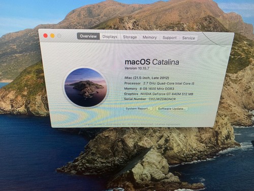 Apple iMac 2012 A1418 21.5" Core i5-3330s @ 2.70GHz 8GB RAM 1TB HDD OS Catalina - Picture 8 of 8