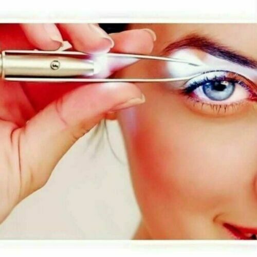 Augenbrauen Pinzette Edelstahl Haarentfernung Make up Tool mit hellen LED Licht