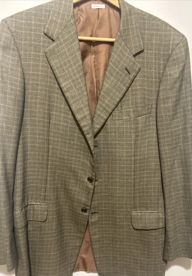 Brioni Neiman Marcus Men’s Suit Jacket Blazer 42 Long Houndstooth Italy Cashmere - Image 2 of 4