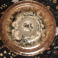 Chip And Dip Server Plate Bowl Multi Drip Glaze Flambé Reactive Borealis Plate